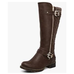 Women's Quilted Knee-High Riding Boots SIZE 7.5